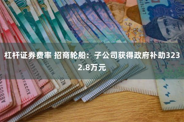 杠杆证券费率 招商轮船：子公司获得政府补助3232.8万元