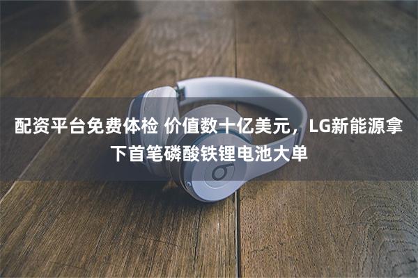 配资平台免费体检 价值数十亿美元，LG新能源拿下首笔磷酸铁锂电池大单