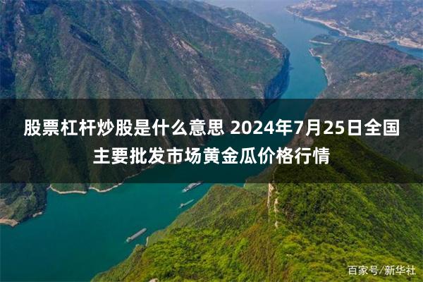 股票杠杆炒股是什么意思 2024年7月25日全国主要批发市场黄金瓜价格行情