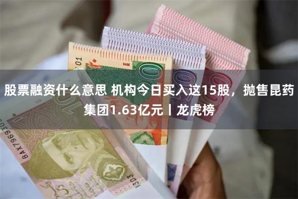 股票融资什么意思 机构今日买入这15股，抛售昆药集团1.63亿元丨龙虎榜