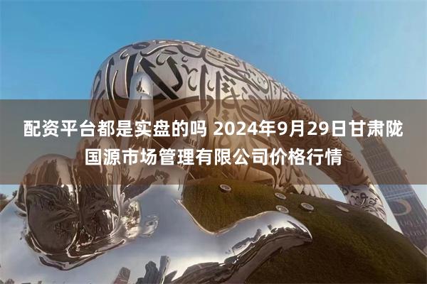 配资平台都是实盘的吗 2024年9月29日甘肃陇国源市场管理有限公司价格行情