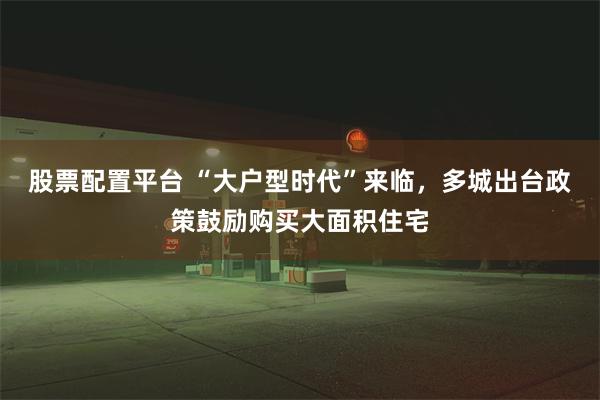 股票配置平台 “大户型时代”来临，多城出台政策鼓励购买大面积住宅