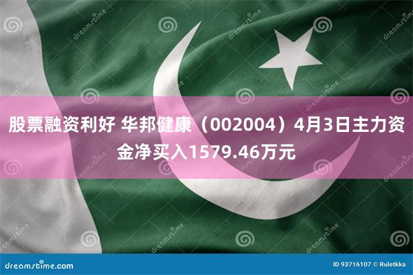 股票融资利好 华邦健康（002004）4月3日主力资金净买入1579.46万元